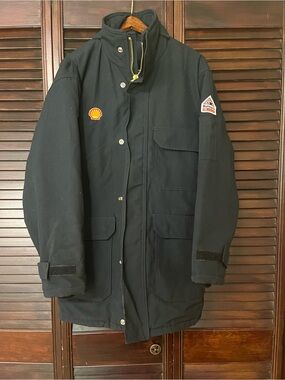Branded Men's Black Workwear Parka Jacket